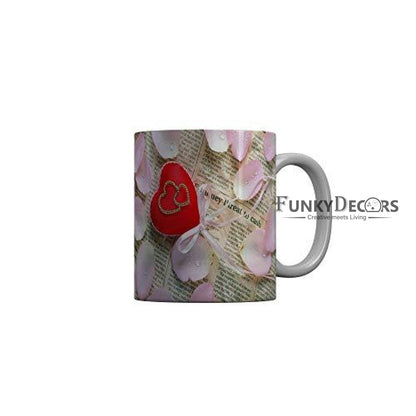 Funkydecors Happy Anniversary Ceramic Mug 350 Ml Multicolor Mugs