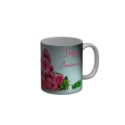 Funkydecors Happy Anniversary Ceramic Mug 350 Ml Multicolor Mugs
