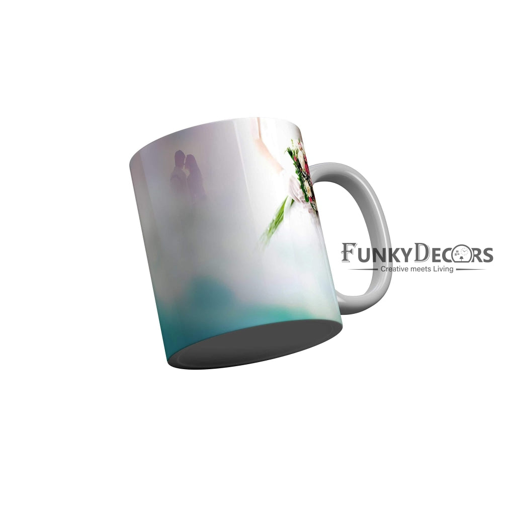 Funkydecors Happy Anniversary Ceramic Mug 350 Ml Multicolor Mugs