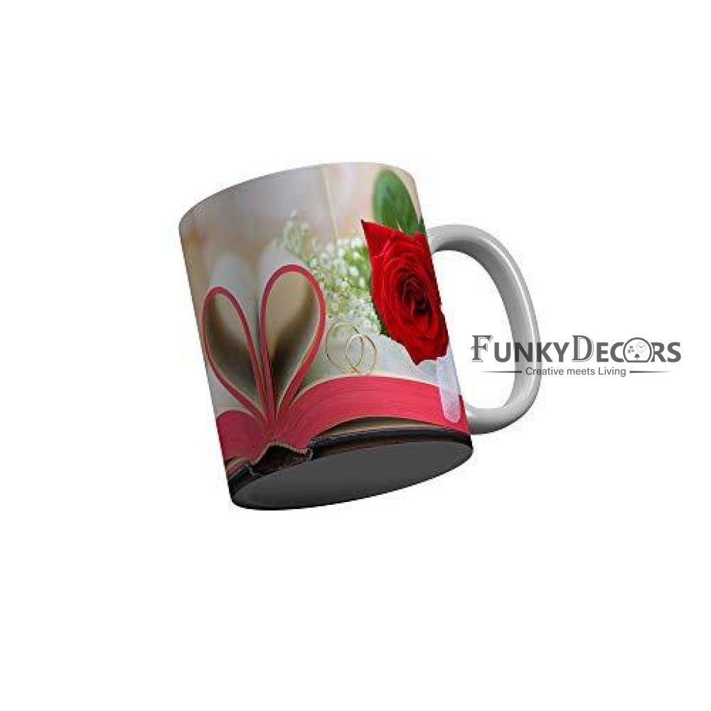 Funkydecors Happy Anniversary Ceramic Mug 350 Ml Multicolor Mugs