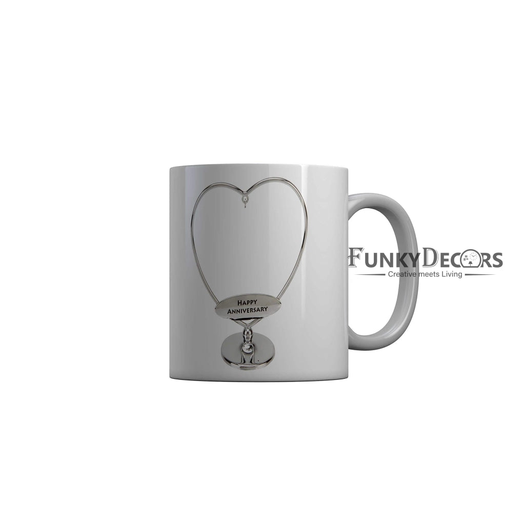 Funkydecors Happy Anniversary Ceramic Mug 350 Ml Multicolor Mugs