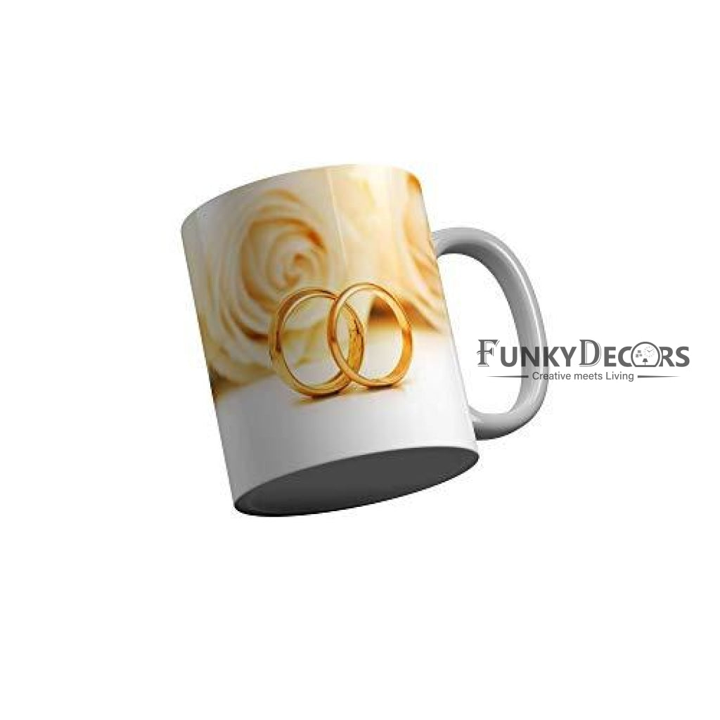 Funkydecors Happy Anniversary Ceramic Mug 350 Ml Multicolor Mugs