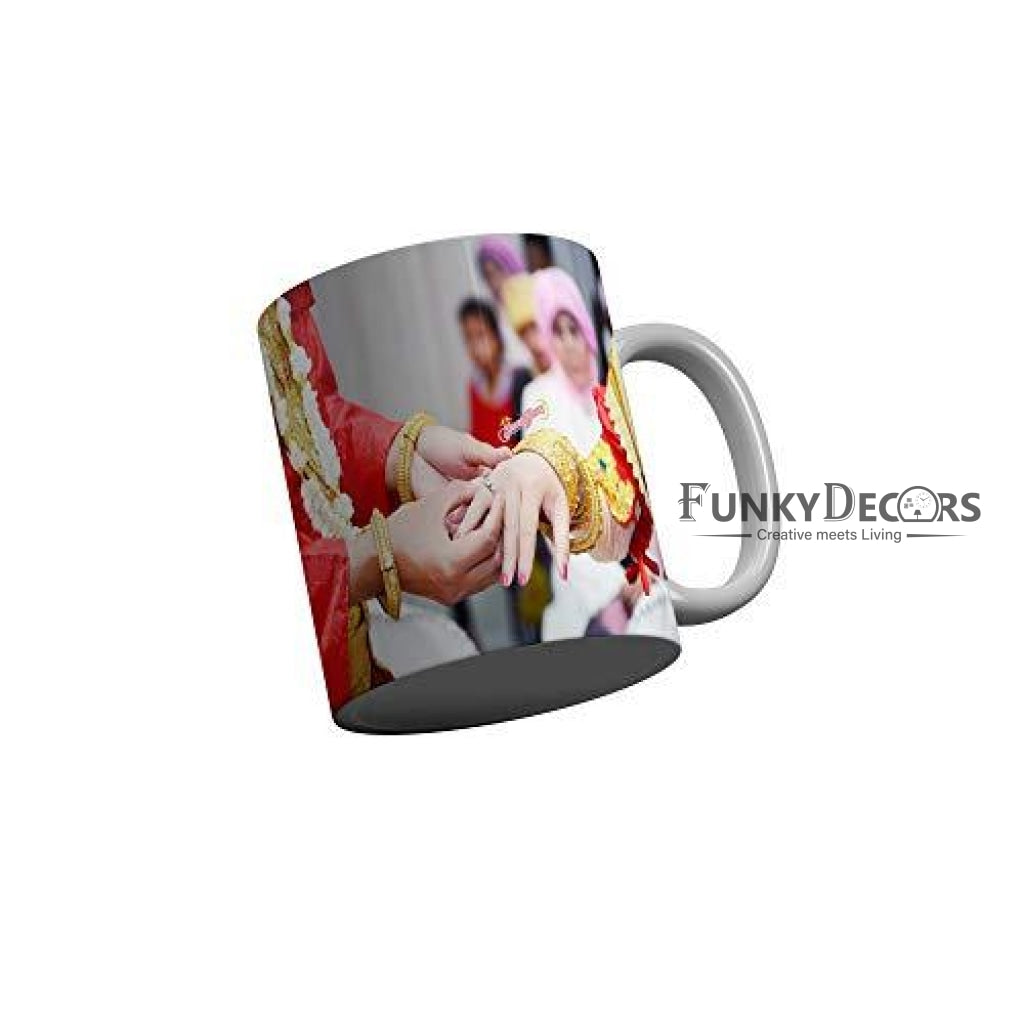 Funkydecors Happy Anniversary Ceramic Mug 350 Ml Multicolor Mugs