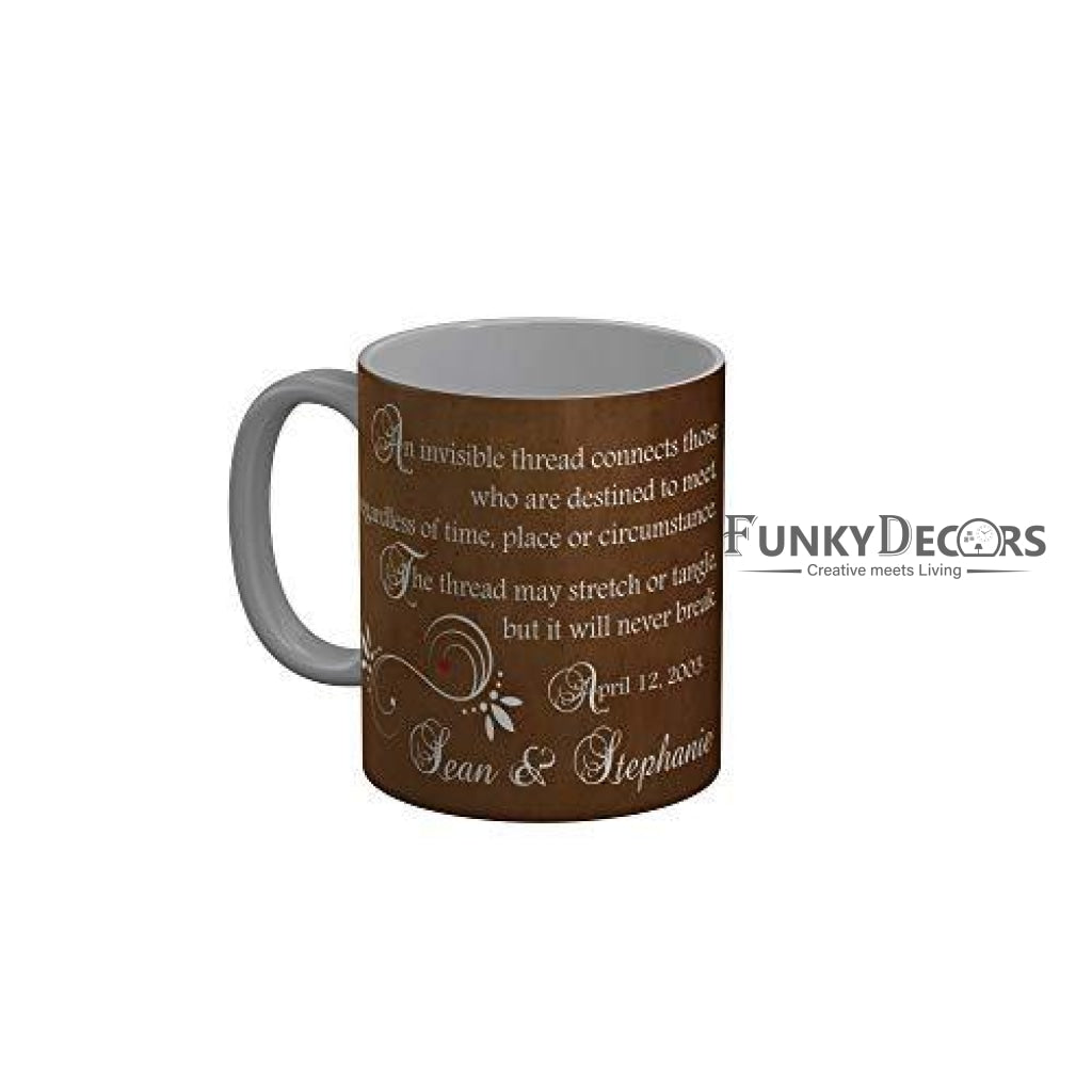 Funkydecors Happy Anniversary Ceramic Mug 350 Ml Multicolor Mugs
