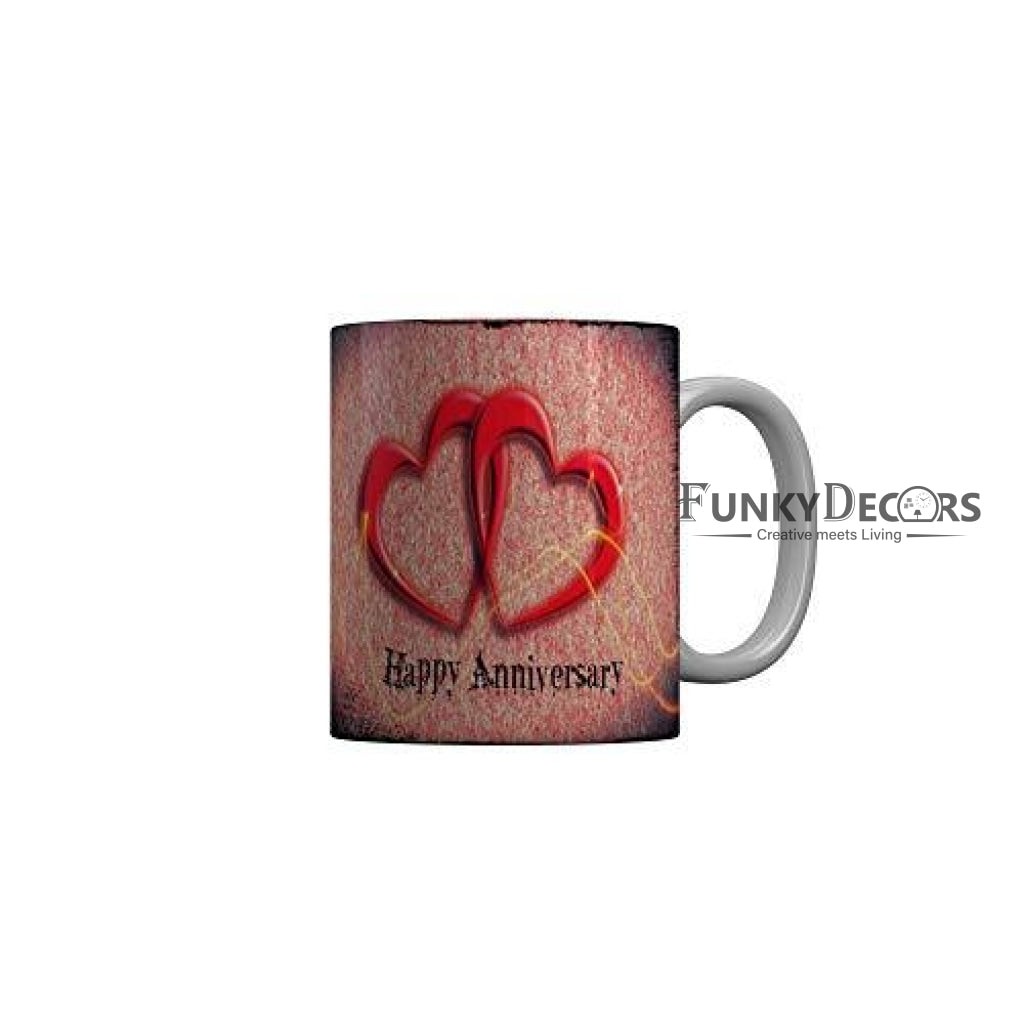 Funkydecors Happy Anniversary Ceramic Mug 350 Ml Multicolor Mugs