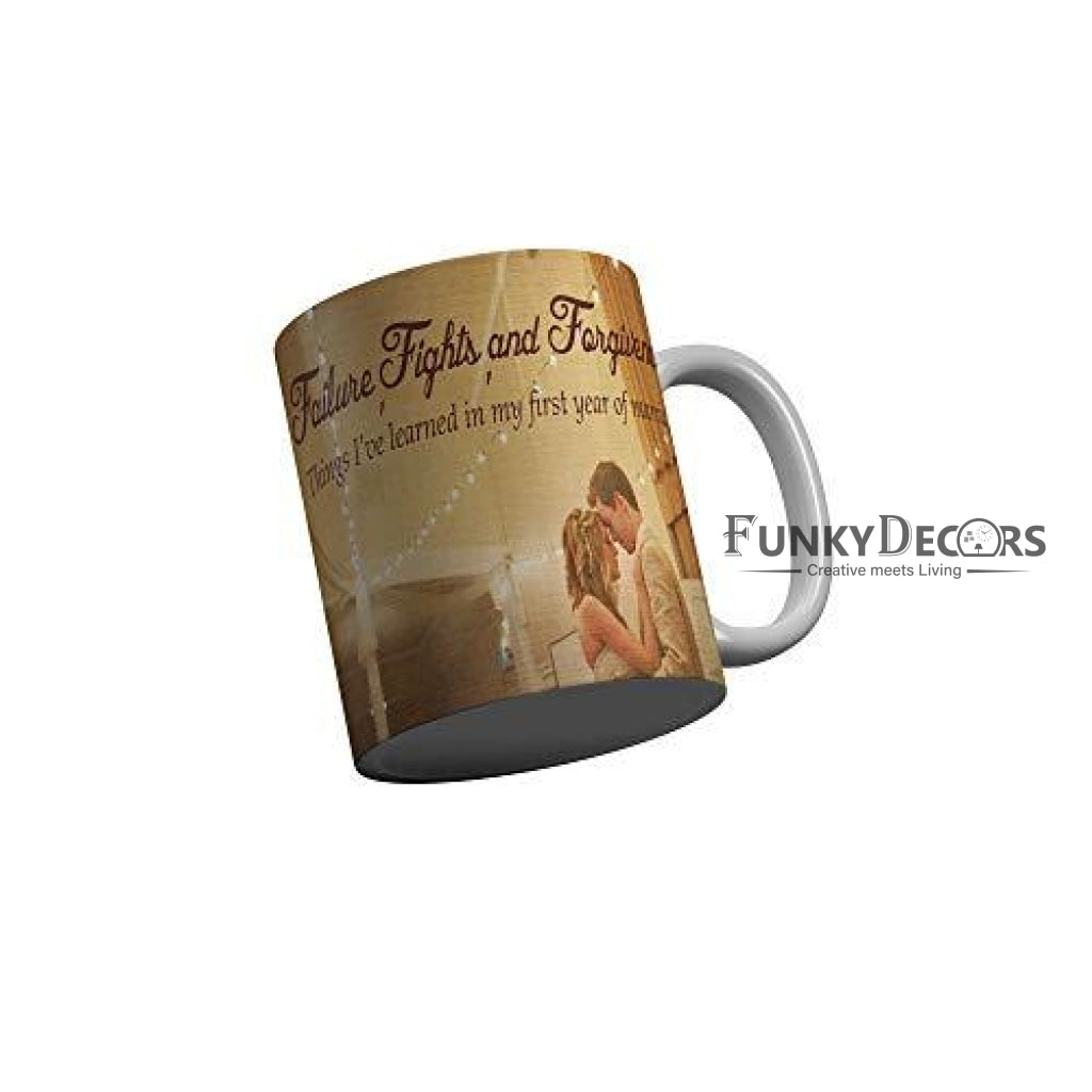 Funkydecors Happy Anniversary Ceramic Mug 350 Ml Multicolor Mugs