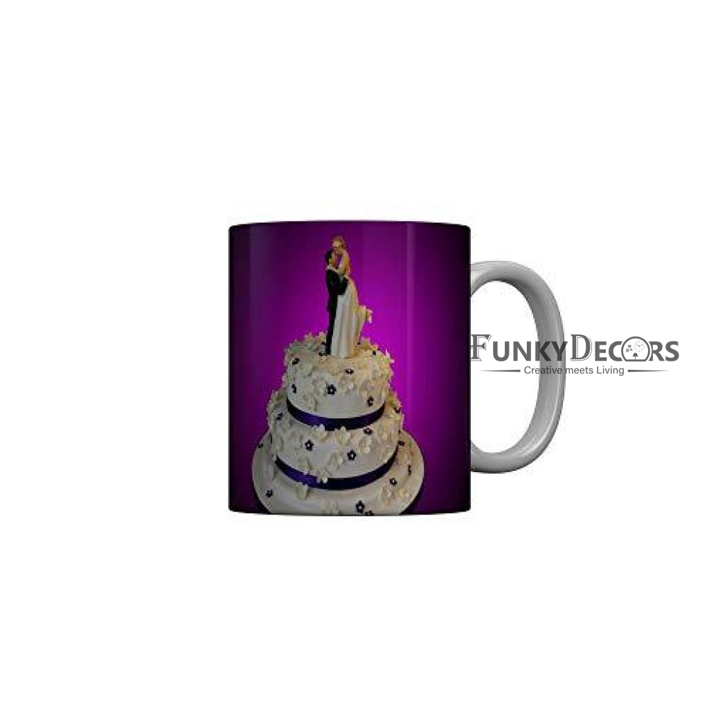 Funkydecors Happy Anniversary Ceramic Mug 350 Ml Multicolor Mugs