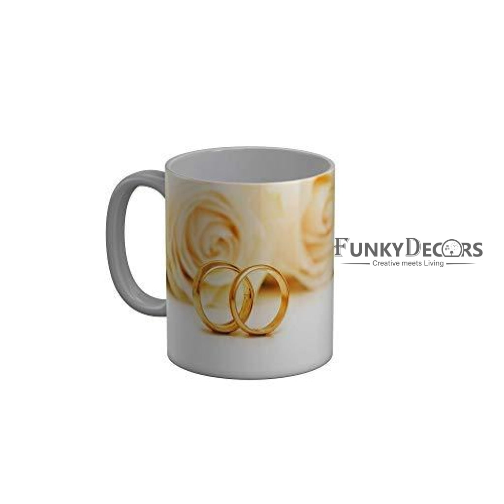 Funkydecors Happy Anniversary Ceramic Mug 350 Ml Multicolor Mugs