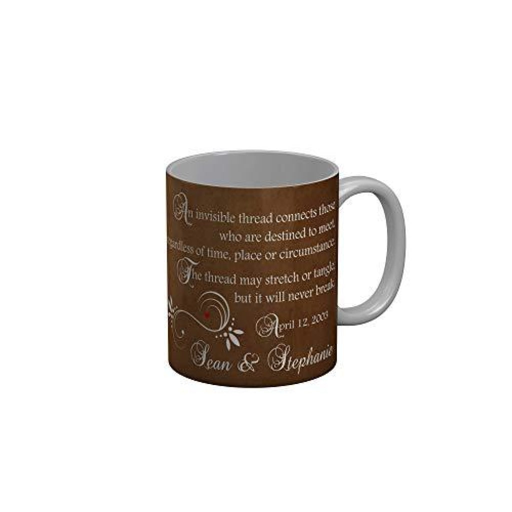 Funkydecors Happy Anniversary Ceramic Mug 350 Ml Multicolor Mugs