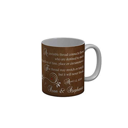 Funkydecors Happy Anniversary Ceramic Mug 350 Ml Multicolor Mugs