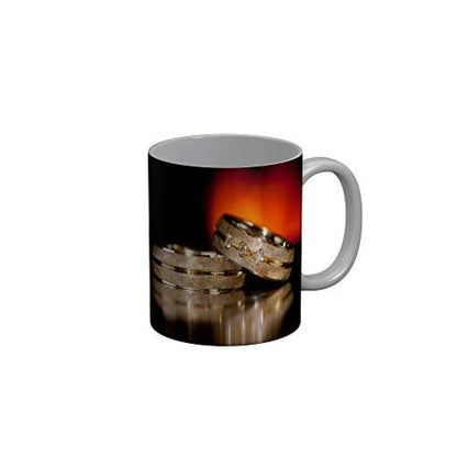 Funkydecors Happy Anniversary Ceramic Mug 350 Ml Multicolor Mugs