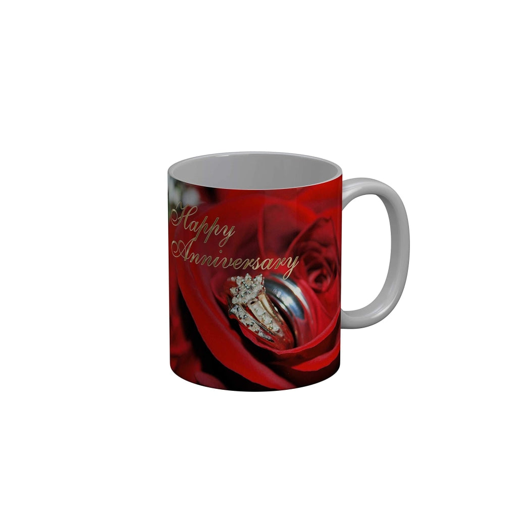 Funkydecors Happy Anniversary Ceramic Mug 350 Ml Multicolor Mugs