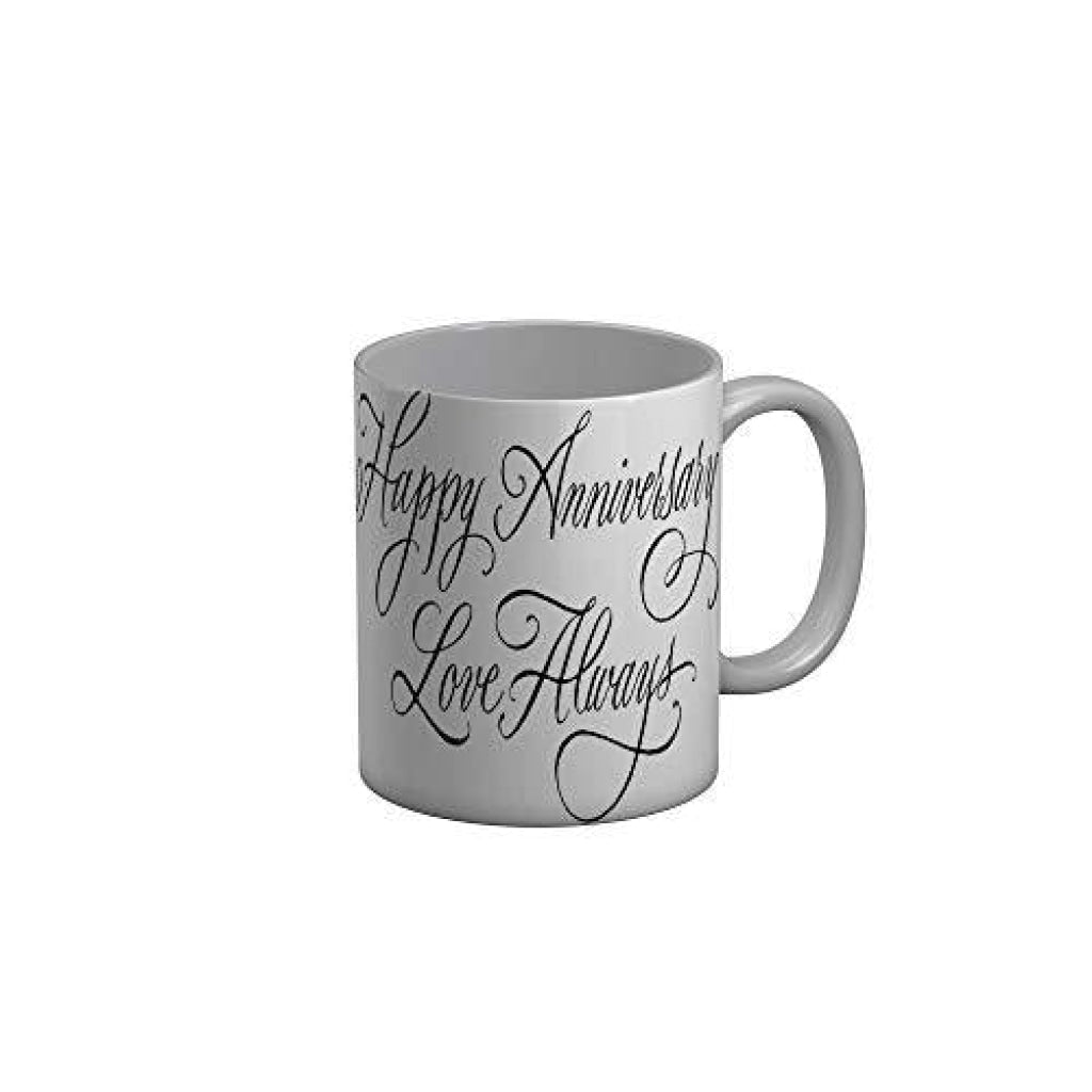 Funkydecors Happy Anniversary Love Always Ceramic Mug 350 Ml Multicolor Mugs