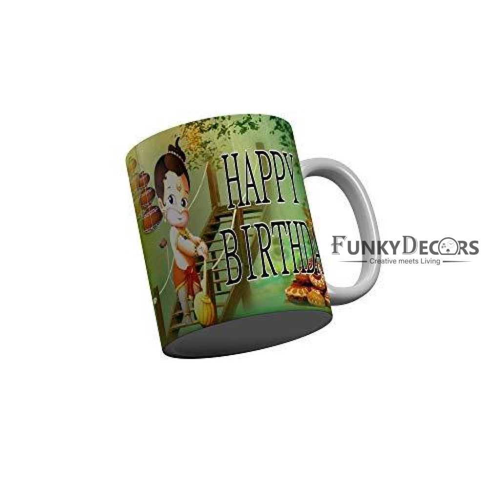 Funkydecors Happy Birtthday Wishes Gift Ceramic Mug 350 Ml Multicolor Mugs