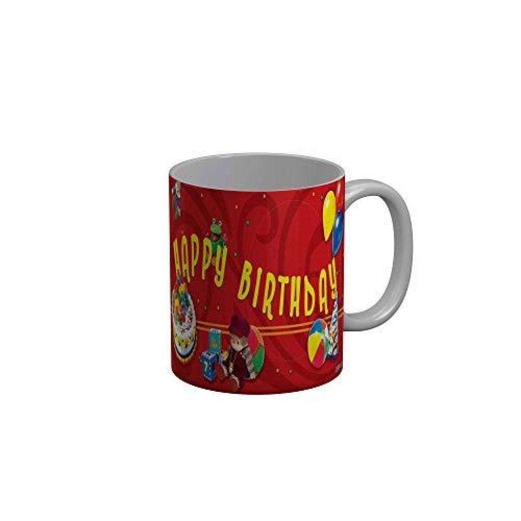 Funkydecors Happy Birtthday Wishes Gift Ceramic Mug 350 Ml Multicolor Mugs
