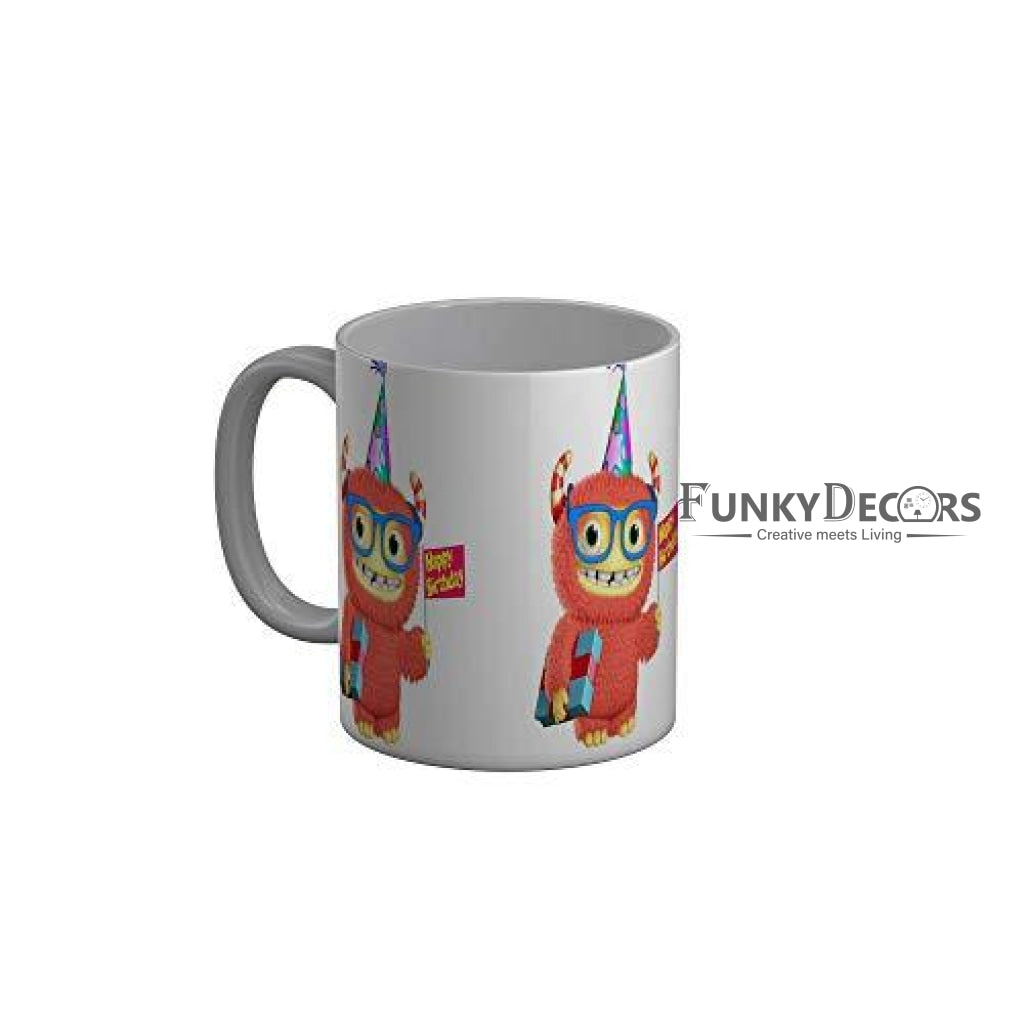 Funkydecors Happy Birtthday Wishes Gift Ceramic Mug 350 Ml Multicolor Mugs