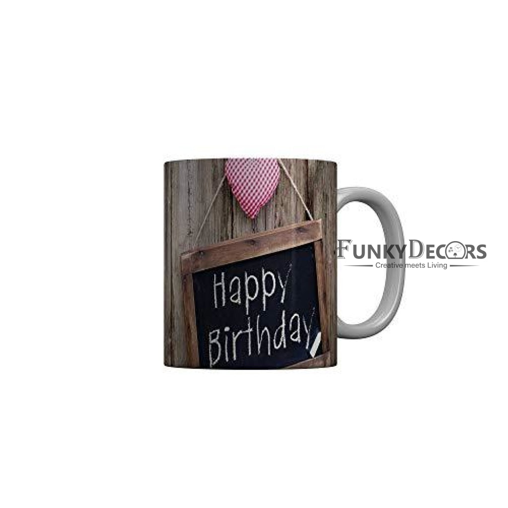 Funkydecors Happy Birtthday Wishes Gift Ceramic Mug 350 Ml Multicolor Mugs