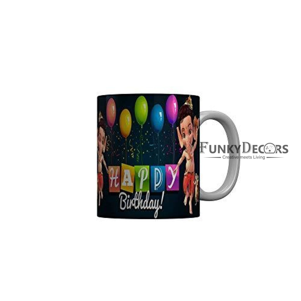 Funkydecors Happy Birtthday Wishes Gift Ceramic Mug 350 Ml Multicolor Mugs