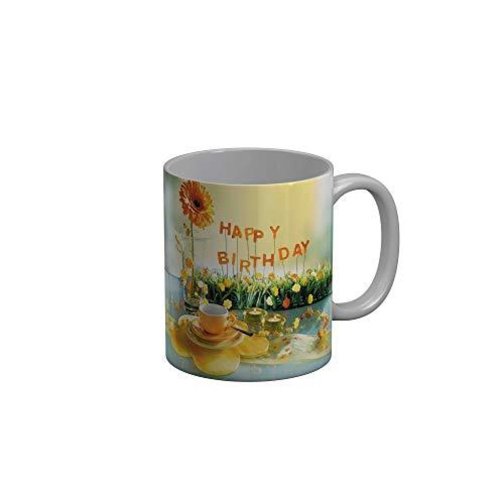Funkydecors Happy Birtthday Wishes Gift Ceramic Mug 350 Ml Multicolor Mugs