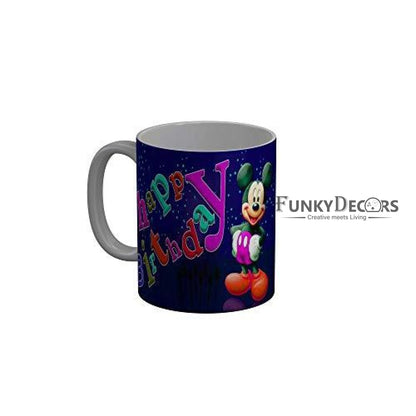 Funkydecors Happy Birtthday Wishes Gift Ceramic Mug 350 Ml Multicolor Mugs