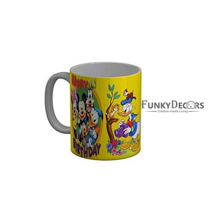 Funkydecors Happy Birtthday Wishes Gift Ceramic Mug 350 Ml Multicolor Mugs