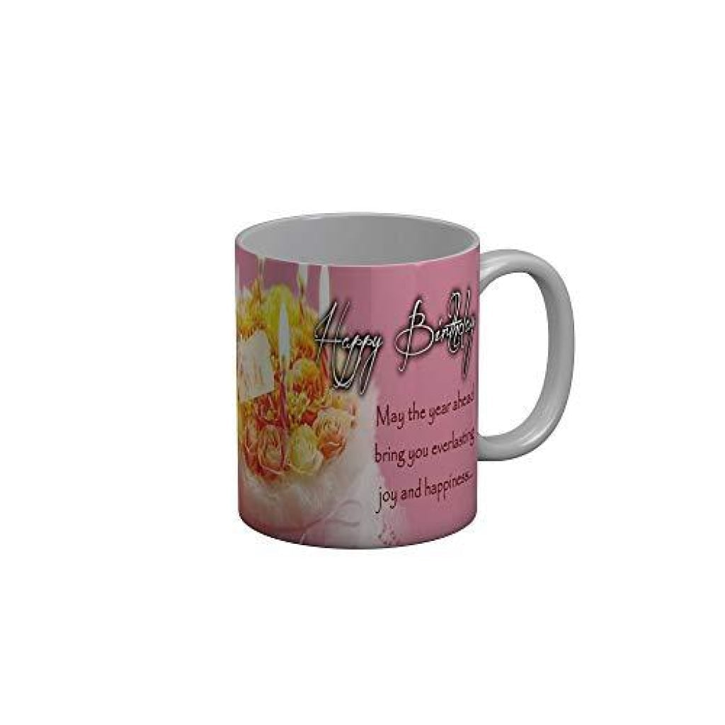 Funkydecors Happy Birtthday Wishes Gift Ceramic Mug 350 Ml Multicolor Mugs