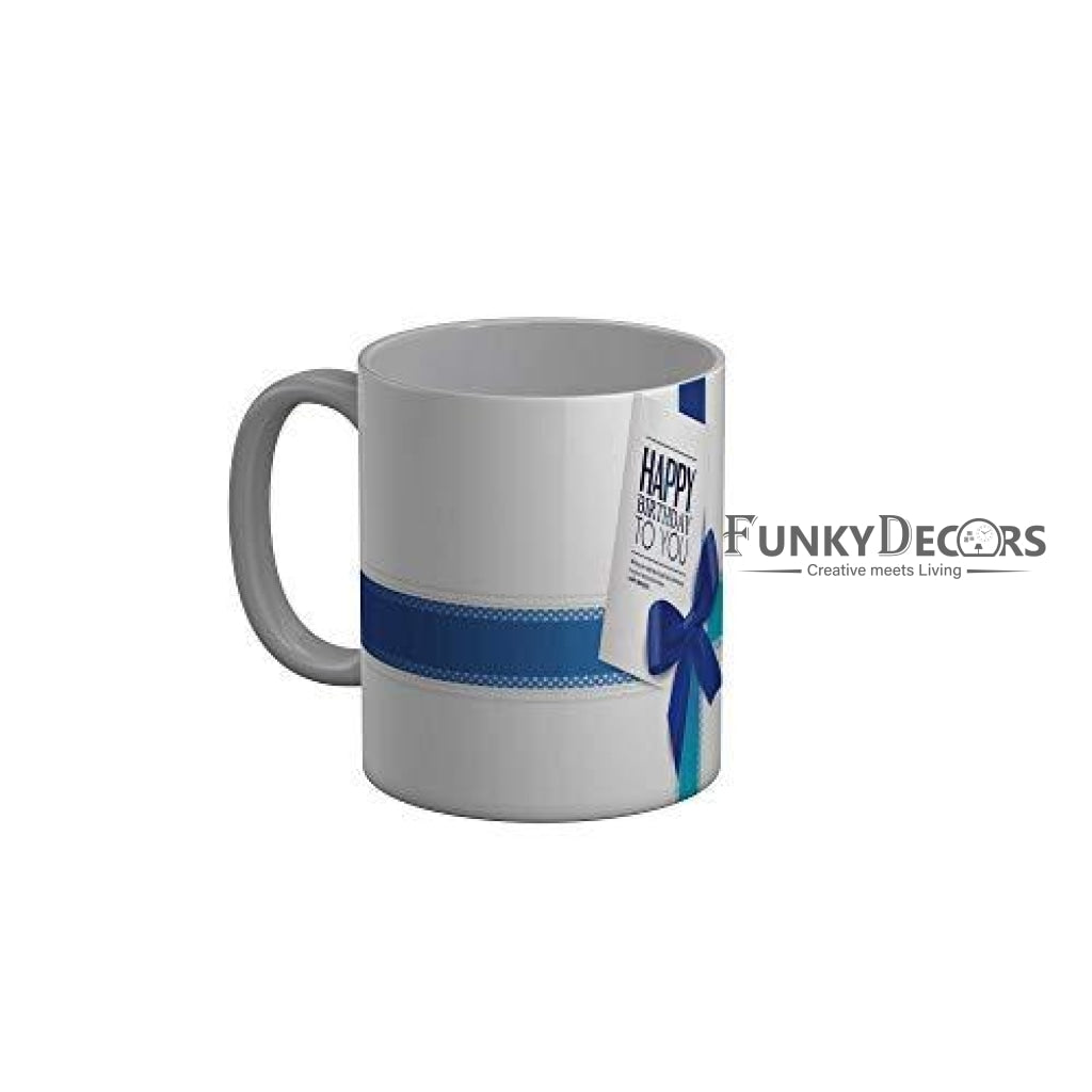 Funkydecors Happy Birtthday Wishes Gift Ceramic Mug 350 Ml Multicolor Mugs