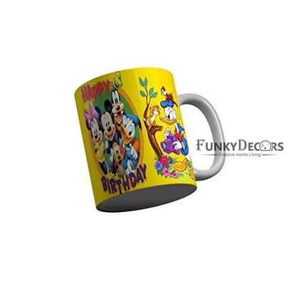 Funkydecors Happy Birtthday Wishes Gift Ceramic Mug 350 Ml Multicolor Mugs