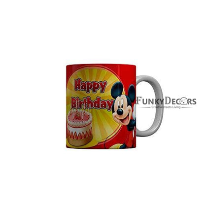 Funkydecors Happy Birtthday Wishes Gift Ceramic Mug 350 Ml Multicolor Mugs