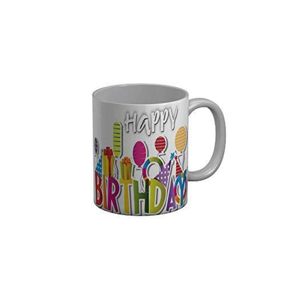 Funkydecors Happy Birtthday Wishes Gift Ceramic Mug 350 Ml Multicolor Mugs