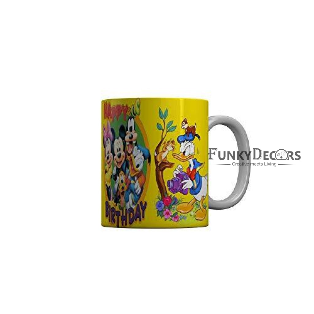 Funkydecors Happy Birtthday Wishes Gift Ceramic Mug 350 Ml Multicolor Mugs