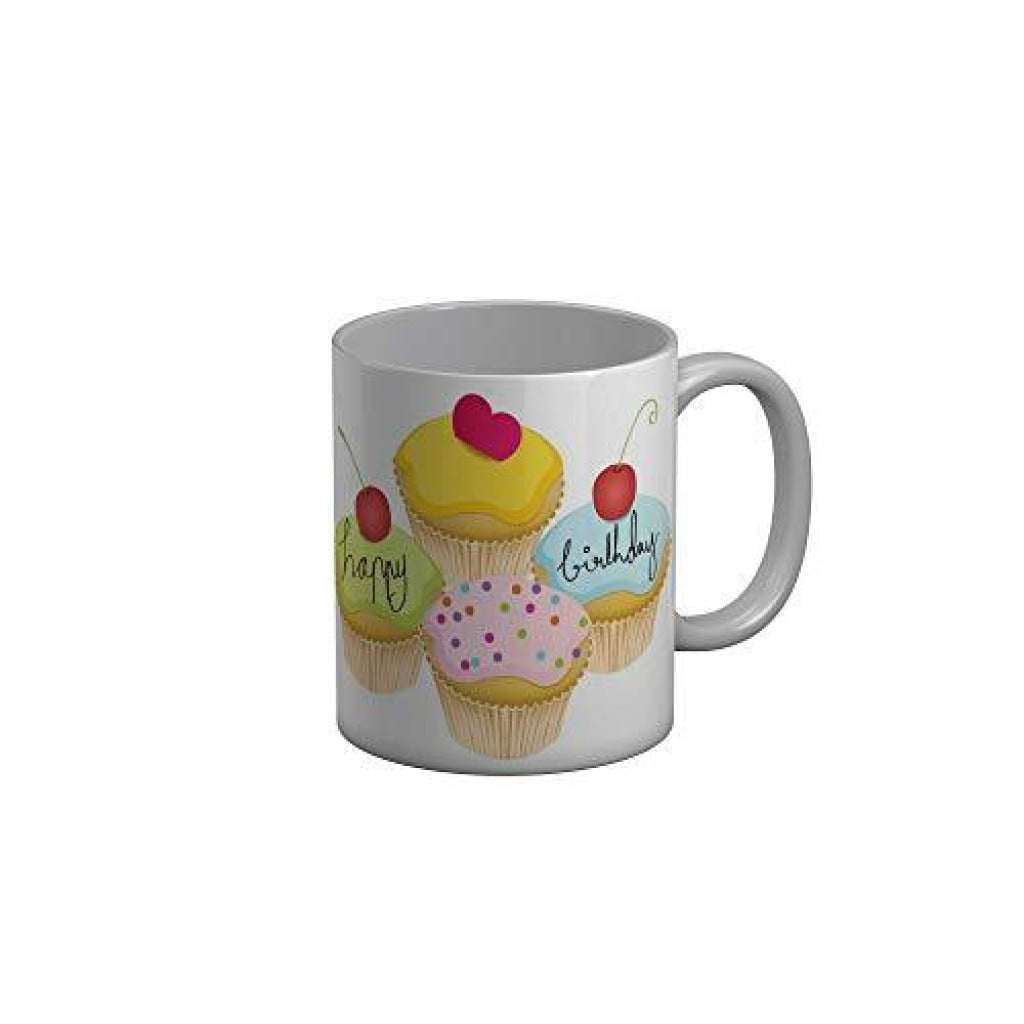 Funkydecors Happy Birtthday Wishes Gift Ceramic Mug 350 Ml Multicolor Mugs