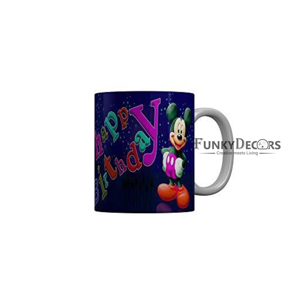 Funkydecors Happy Birtthday Wishes Gift Ceramic Mug 350 Ml Multicolor Mugs