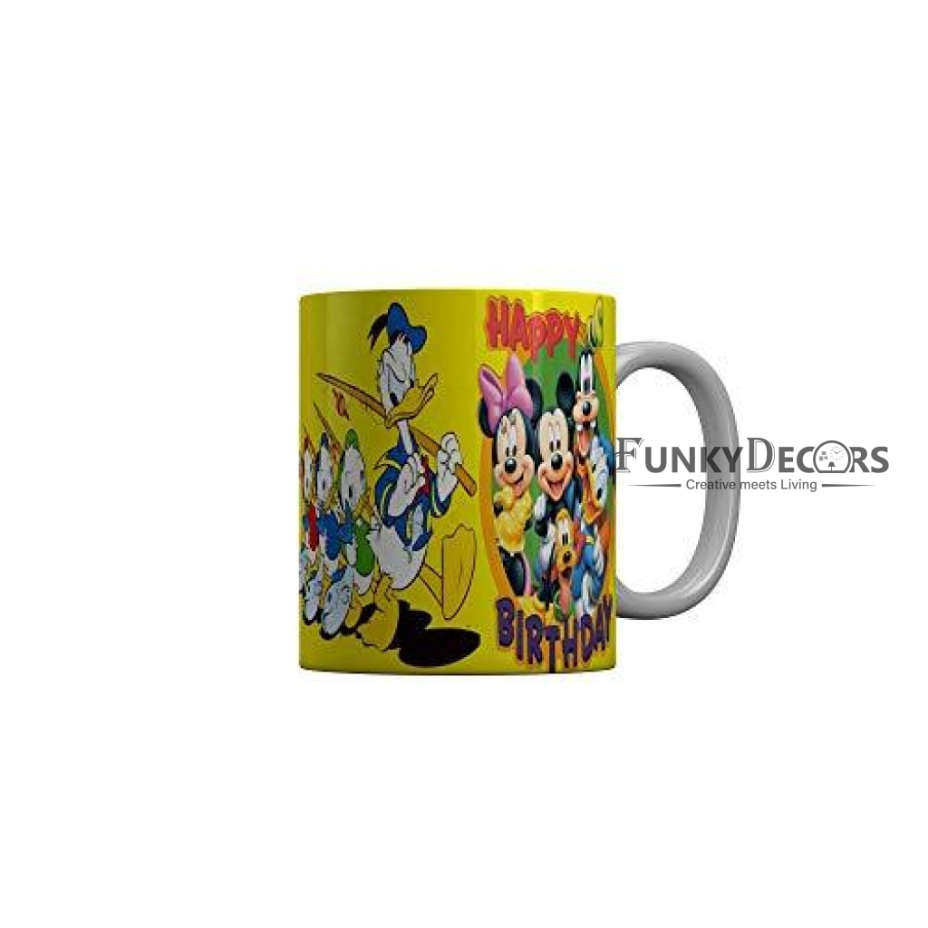 Funkydecors Happy Birtthday Wishes Gift Ceramic Mug 350 Ml Multicolor Mugs