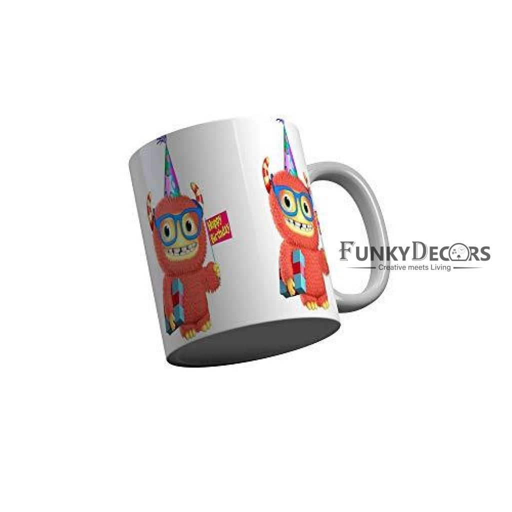 Funkydecors Happy Birtthday Wishes Gift Ceramic Mug 350 Ml Multicolor Mugs