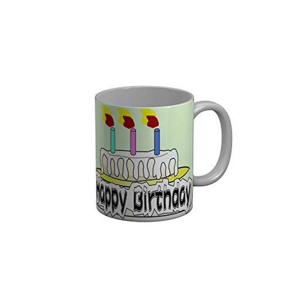 Funkydecors Happy Birtthday Wishes Gift Ceramic Mug 350 Ml Multicolor Mugs