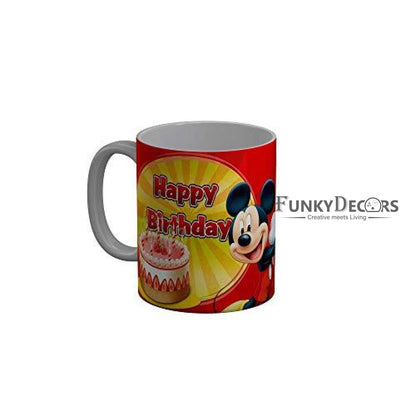 Funkydecors Happy Birtthday Wishes Gift Ceramic Mug 350 Ml Multicolor Mugs