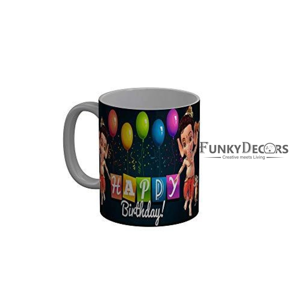 Funkydecors Happy Birtthday Wishes Gift Ceramic Mug 350 Ml Multicolor Mugs