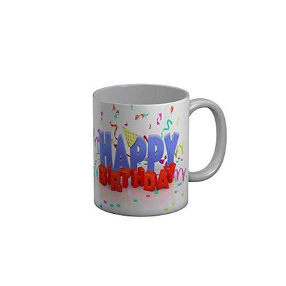 Funkydecors Happy Birtthday Wishes Gift Ceramic Mug 350 Ml Multicolor Mugs