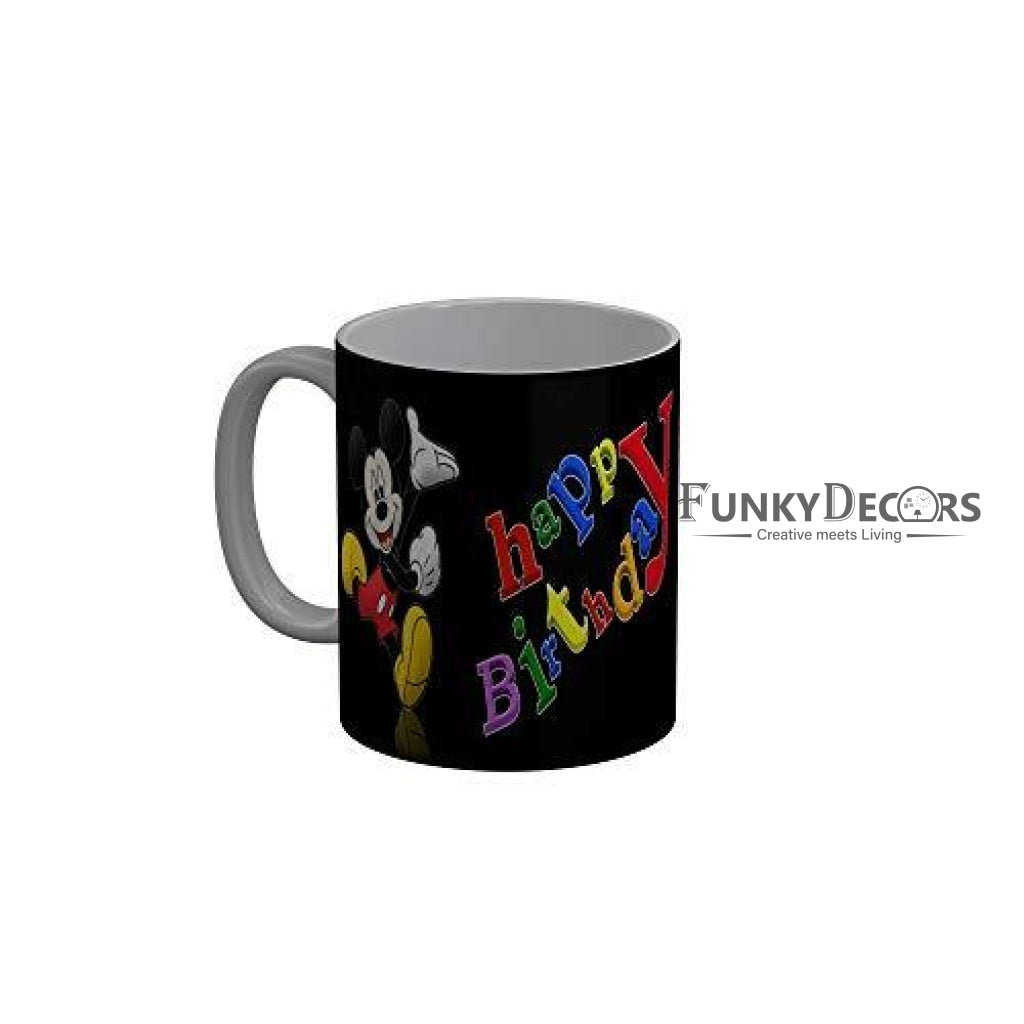 Funkydecors Happy Birtthday Wishes Gift Ceramic Mug 350 Ml Multicolor Mugs