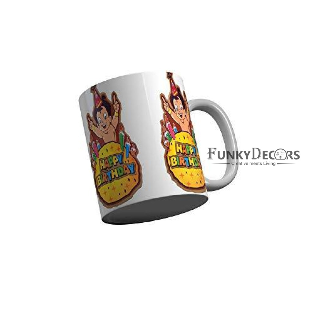 Funkydecors Happy Birtthday Wishes Gift Ceramic Mug 350 Ml Multicolor Mugs