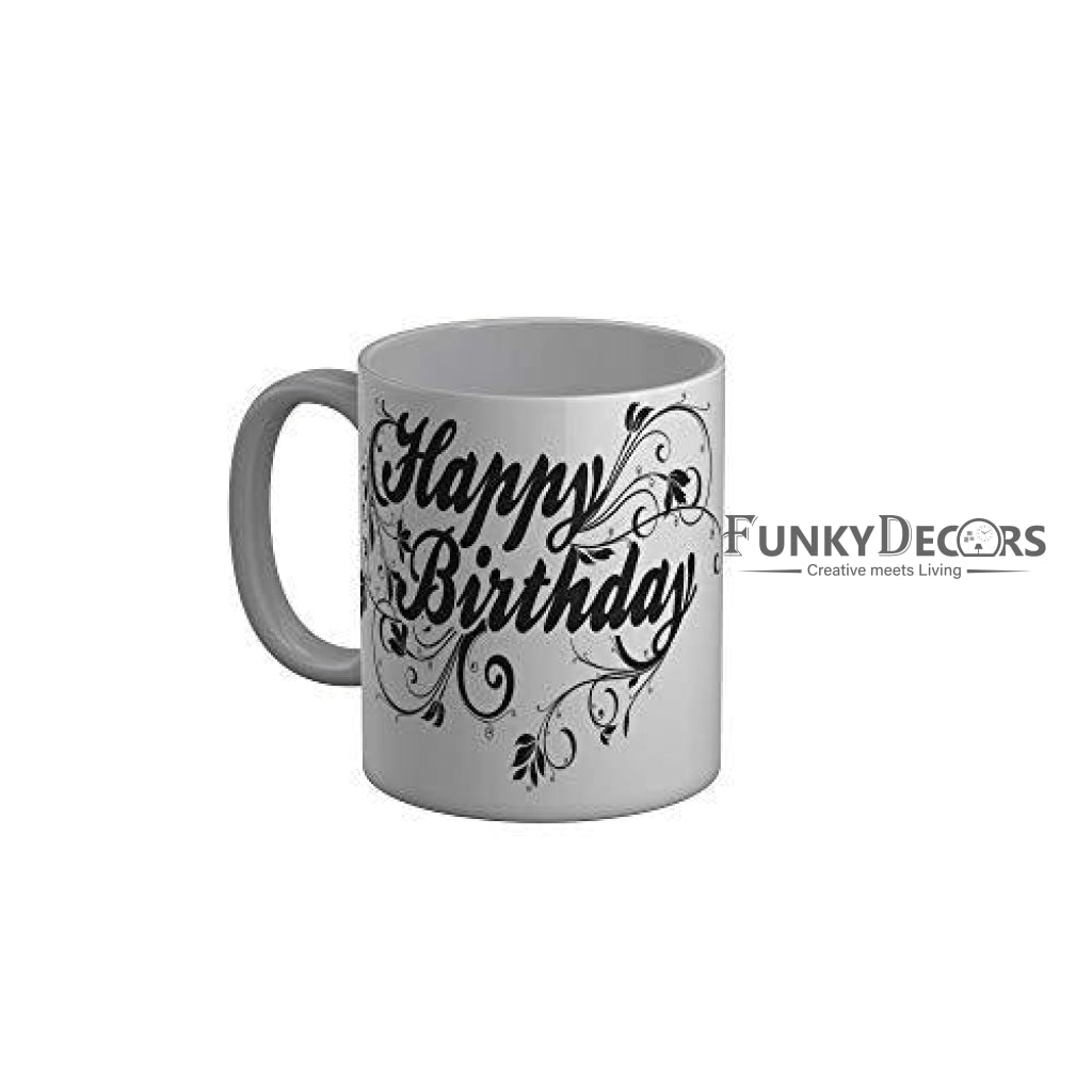 Funkydecors Happy Birtthday Wishes Gift Ceramic Mug 350 Ml Multicolor Mugs