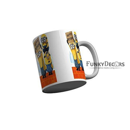 Funkydecors Happy Birtthday Wishes Gift Ceramic Mug 350 Ml Multicolor Mugs