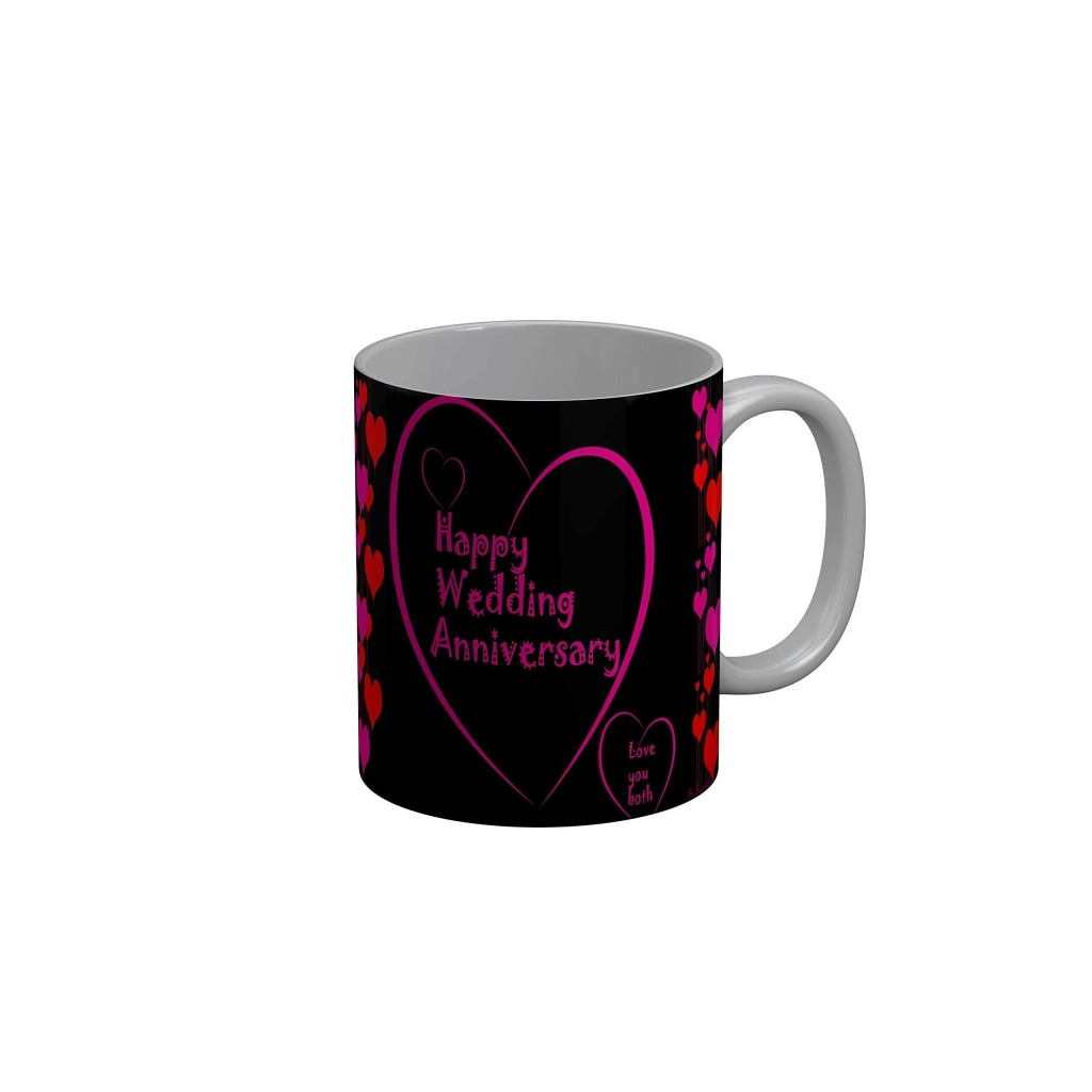 Funkydecors Happy Wedding Anniversary Ceramic Mug 350 Ml Multicolor Mugs