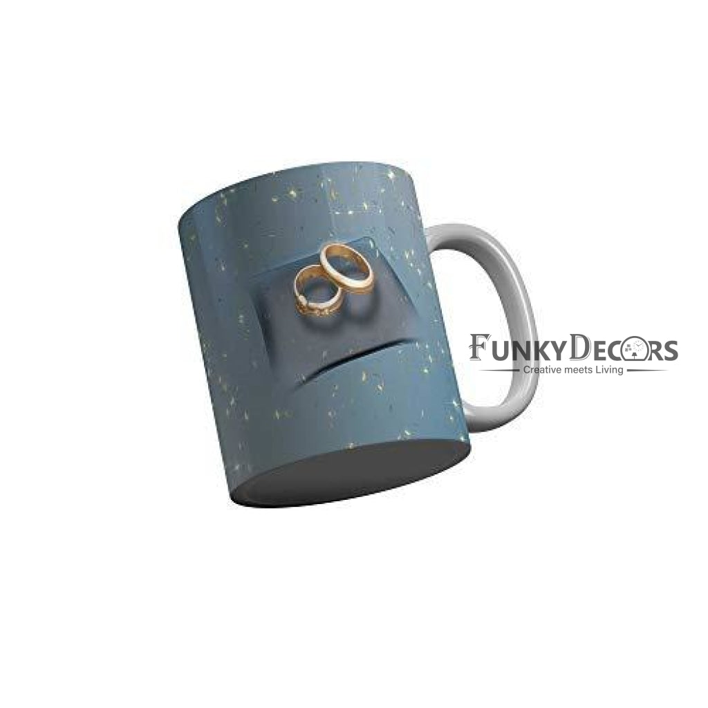 Funkydecors Happy Wedding Anniversary Ceramic Mug 350 Ml Multicolor Mugs