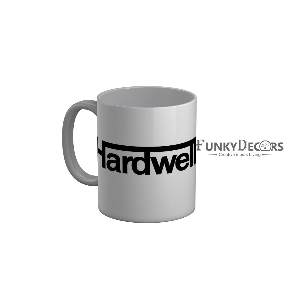 FunkyDecors Hardwell Grey Quotes Ceramic Coffee Mug, 350 ml
