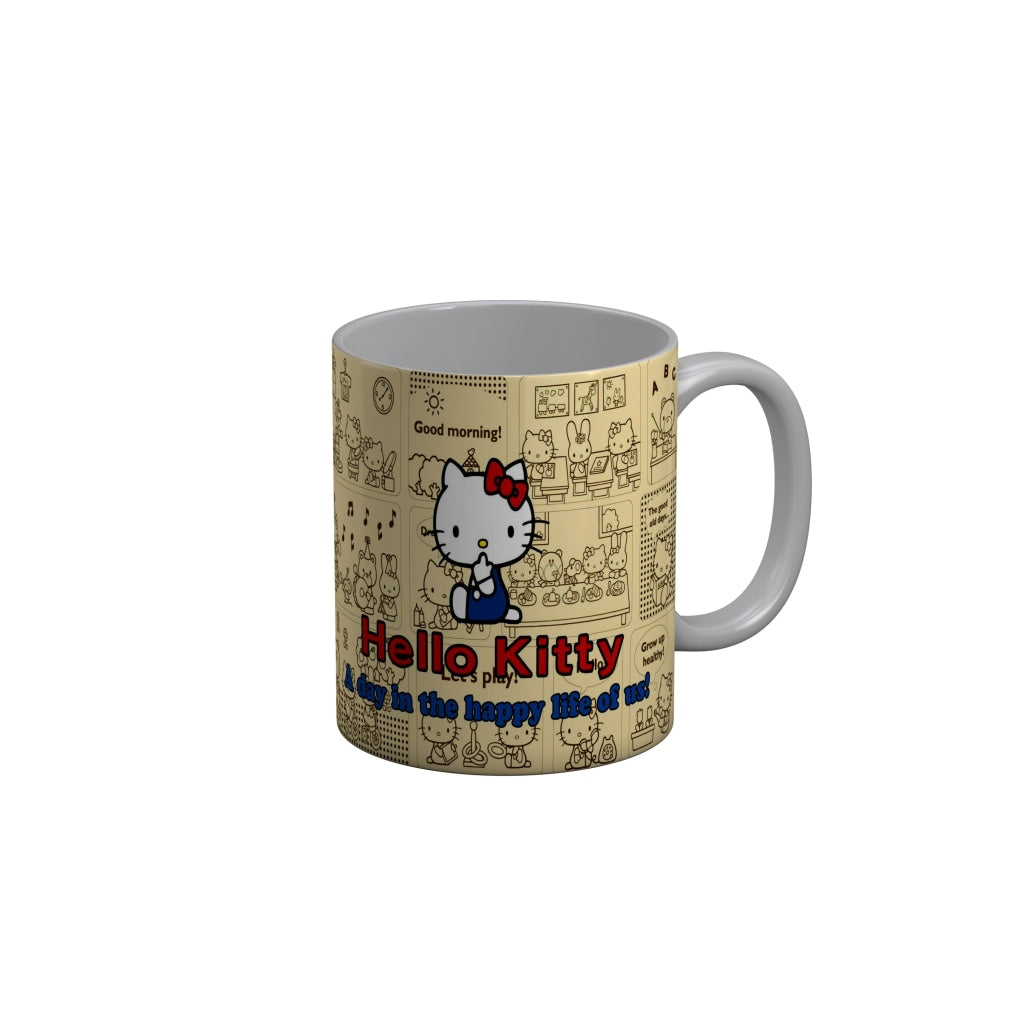 FunkyDecors Hello Kitty A Day Happy In The Happy Life of us Cartoon Ceramic Coffee Mug