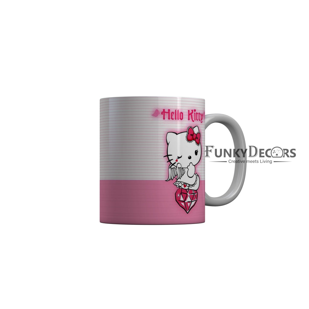 FunkyDecors Hello Kitty Angel Pink Cartoon Ceramic Coffee Mug
