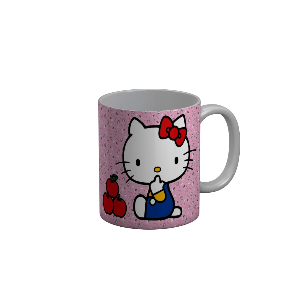 FunkyDecors Hello Kitty Apple Pink Cartoon Ceramic Coffee Mug
