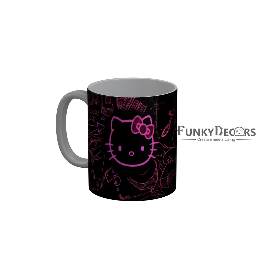 FunkyDecors Hello Kitty Black Cartoon Ceramic Coffee Mug